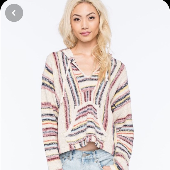 Billabong Tops - Billabong Striped Baja Poncho Hoodie
